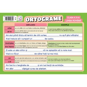 Pliant Ortograme - clasa a IV-a